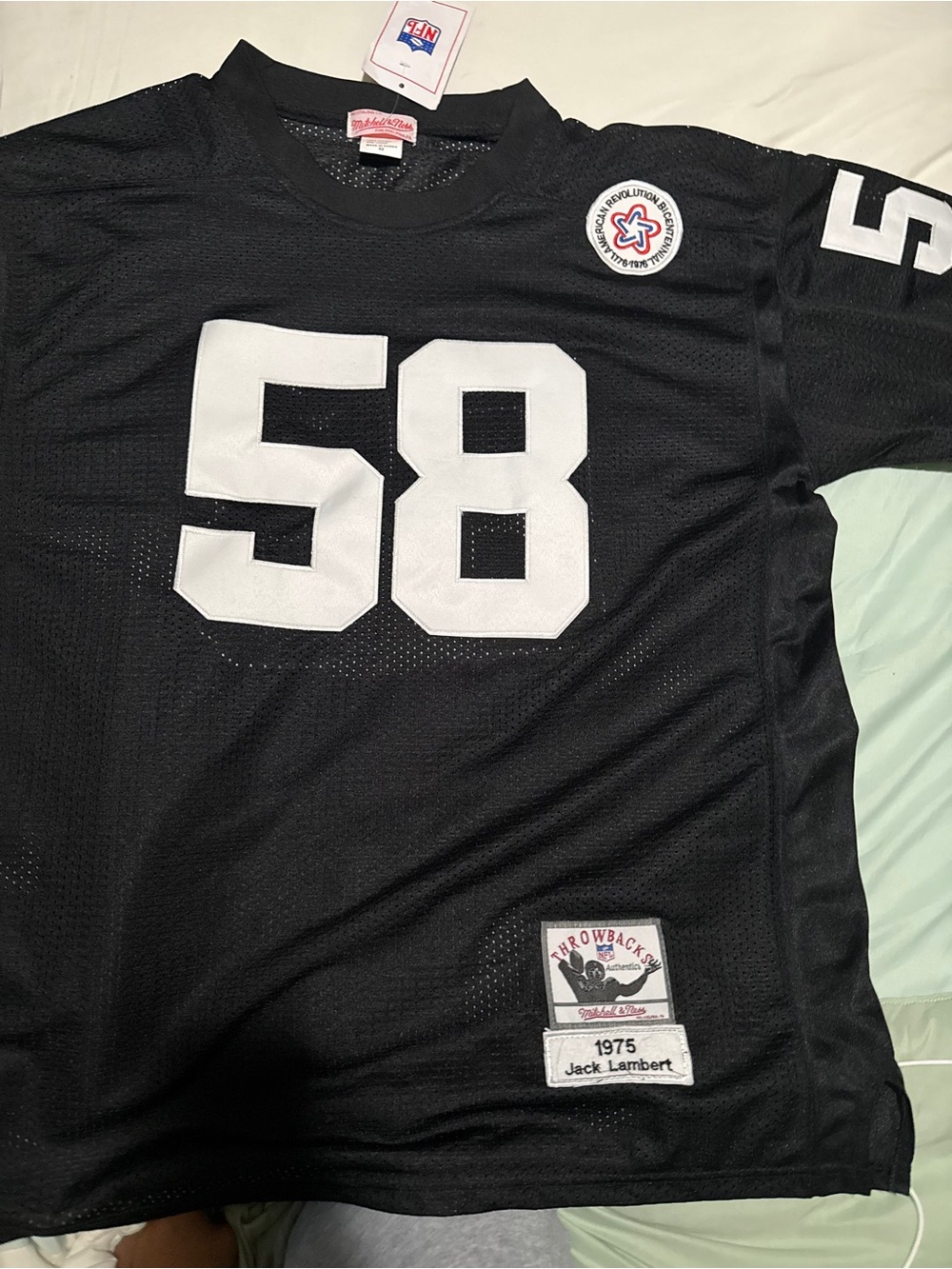 Mitchell & Ness Black & White #58 Football Jersey